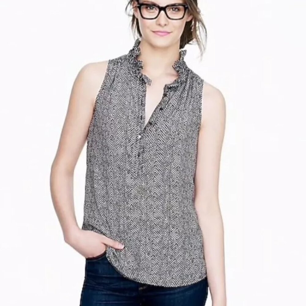 J. Crew Nicky Sleeveless Top in Herringbone Size 0
